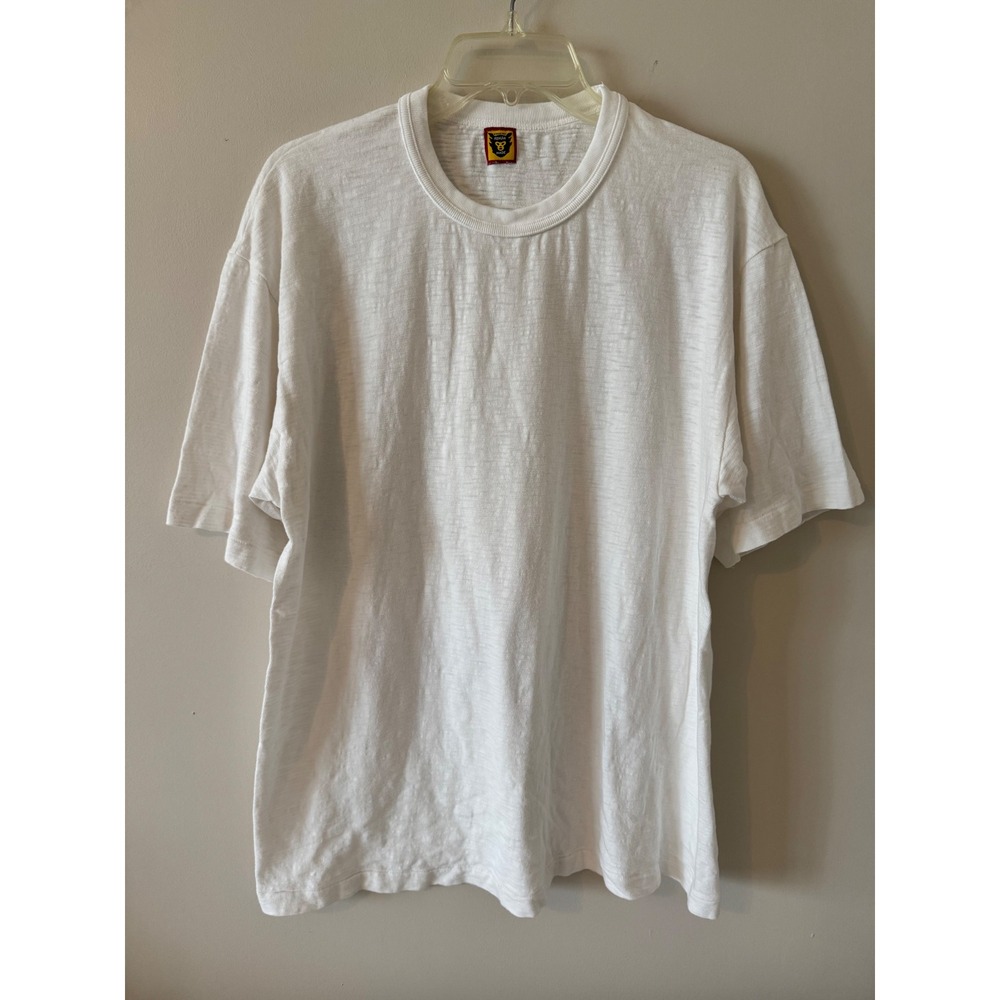 Human Made White Slub Cotton Short Sleeve T-Shirt Mens Japanese Streetwear